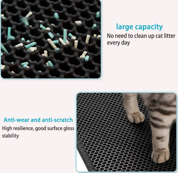 benefits of cat litter mat - large capacity and anti-scratch and anti-wear surface